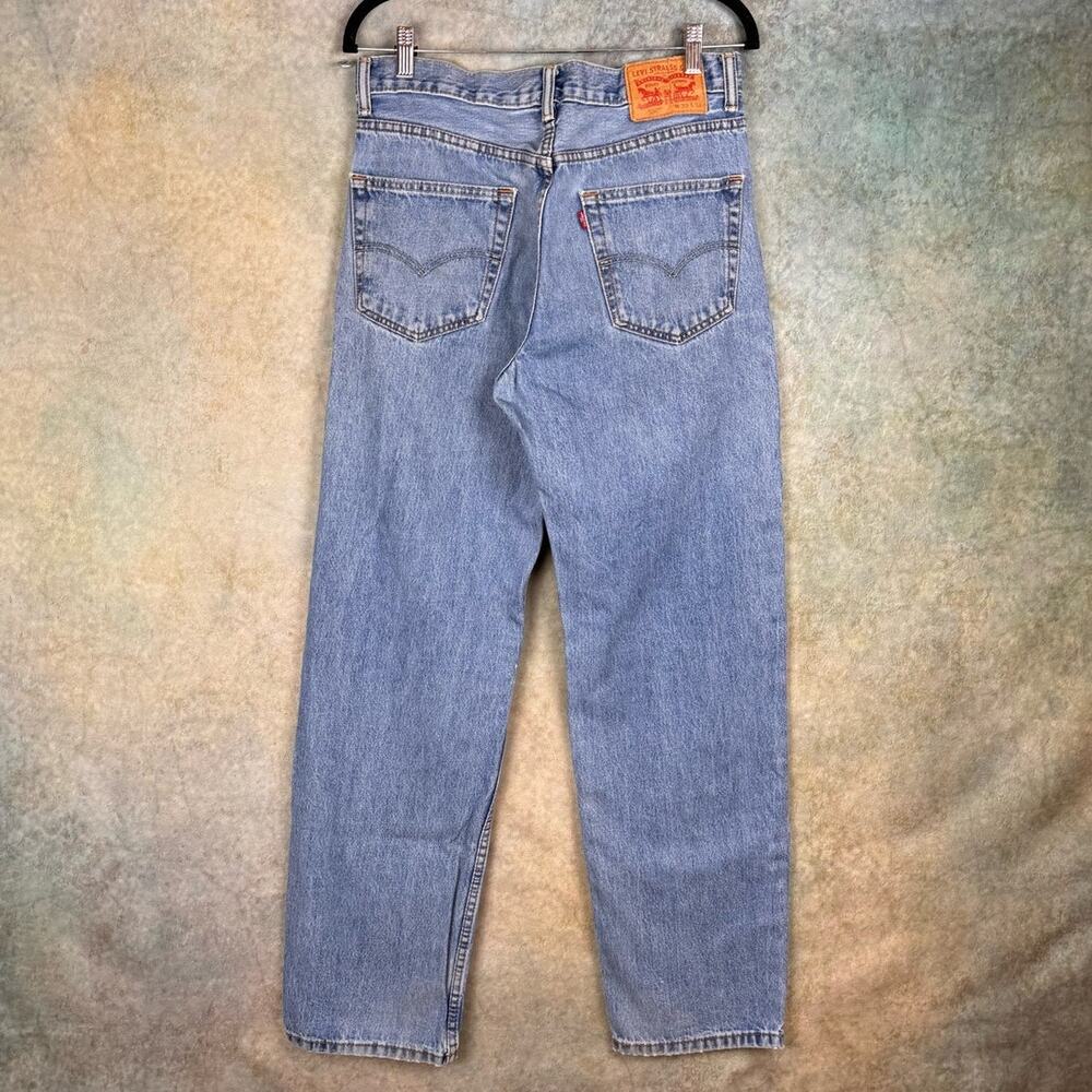 VTG Y2K Levis 550 Denim Jeans Sz 33x34 Blue Straight Leg Regular Fit Medium Wash